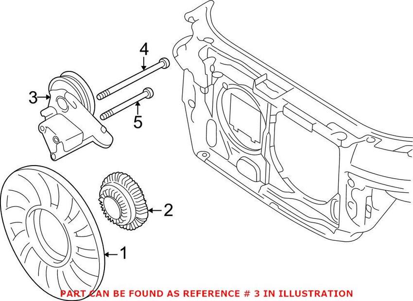 Audi VW Engine Cooling Fan Clutch Bracket 078121235G